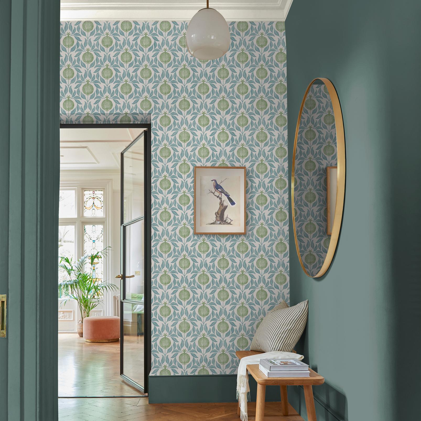 blue and green wallpaper uk