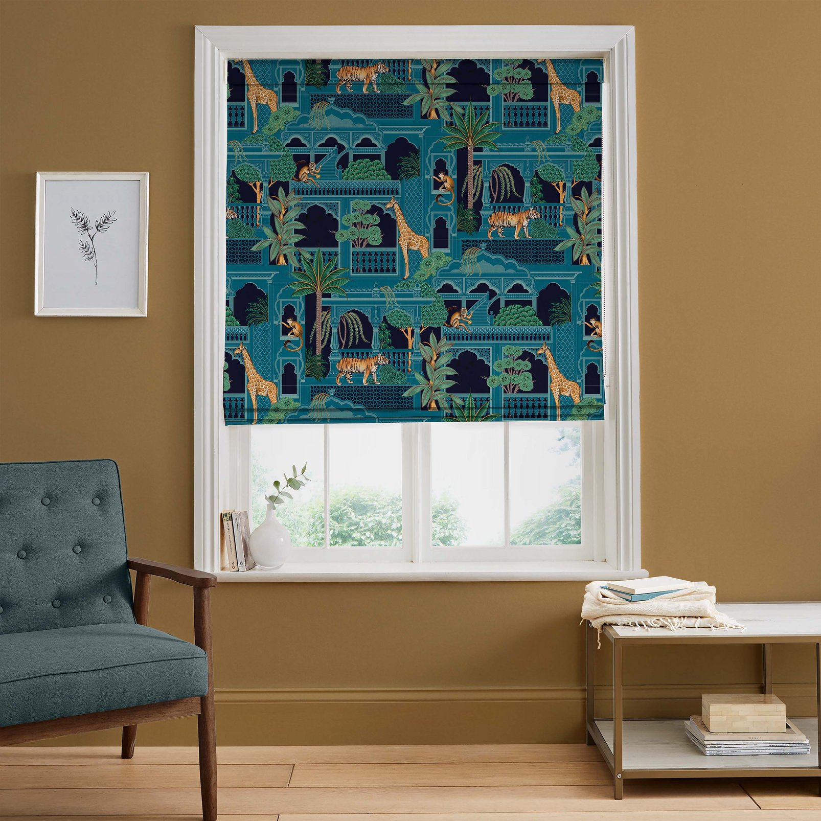 Animahal Navy Roman Blind