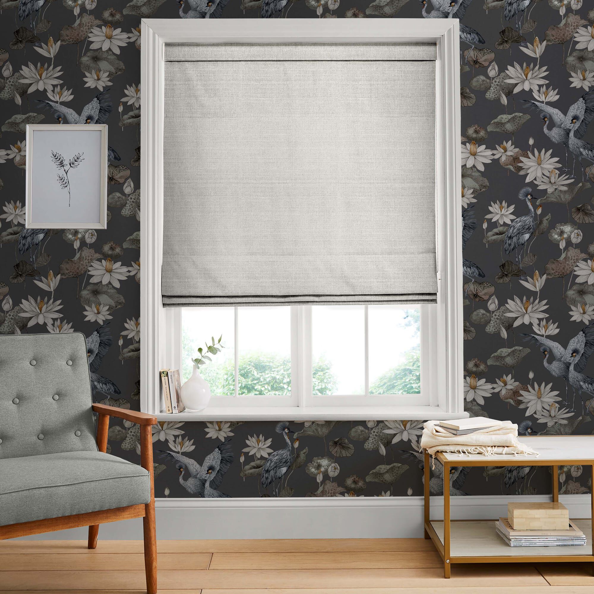 Palm White Roman Blind