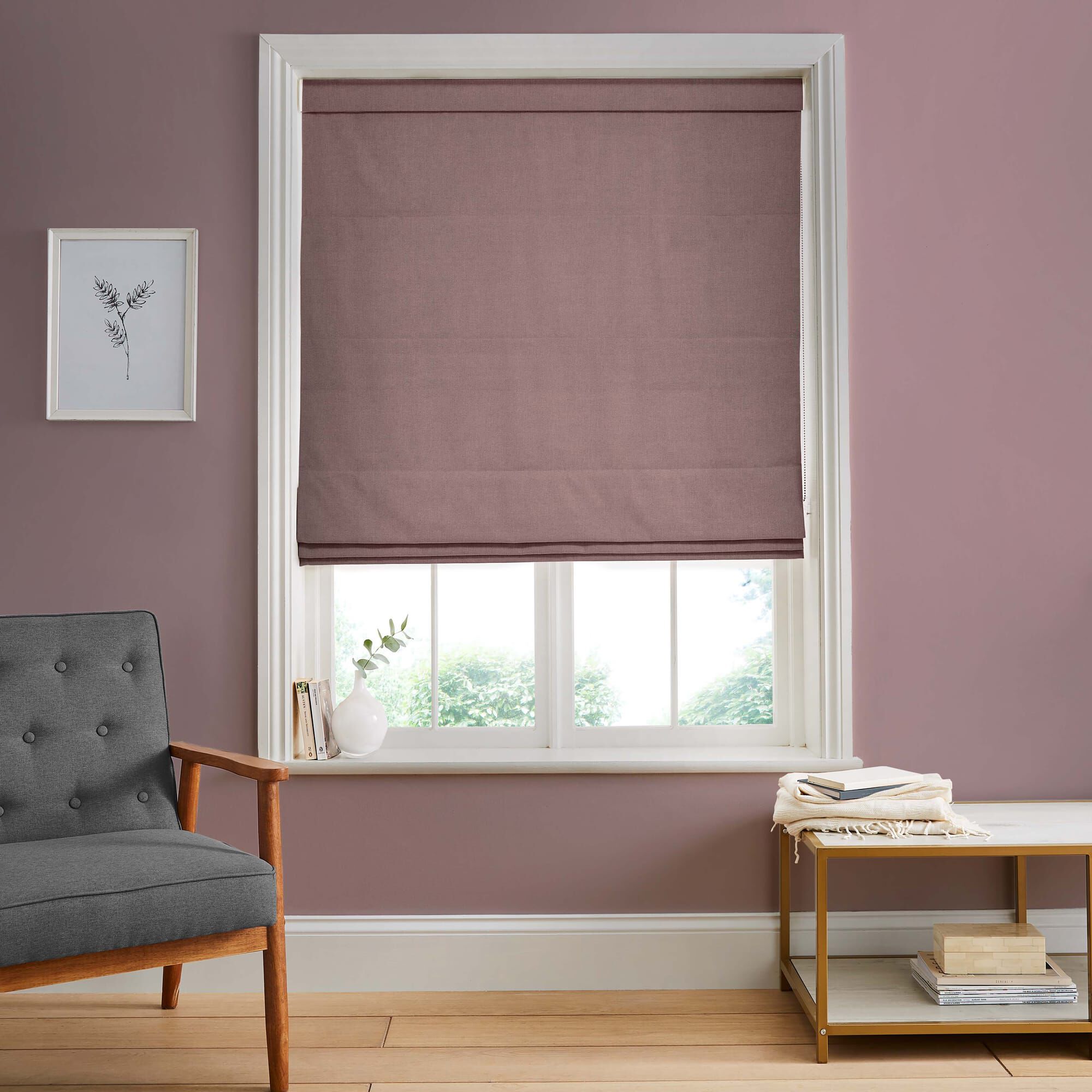 Linum Dusky Pink Roman Blind