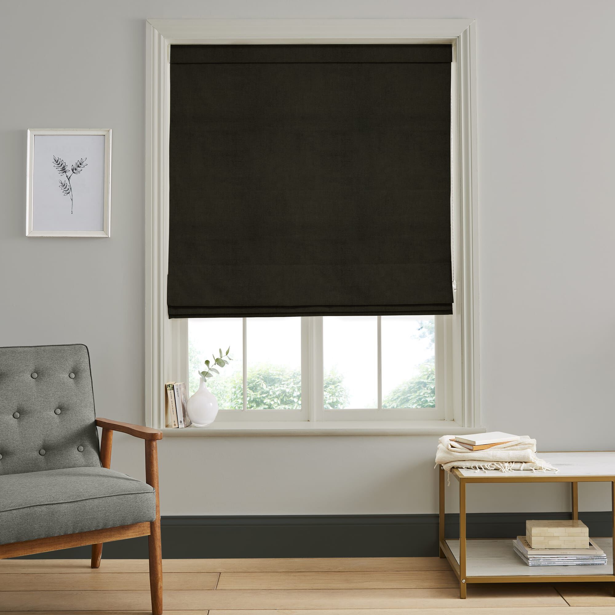 Serenity Brown Roman Blind