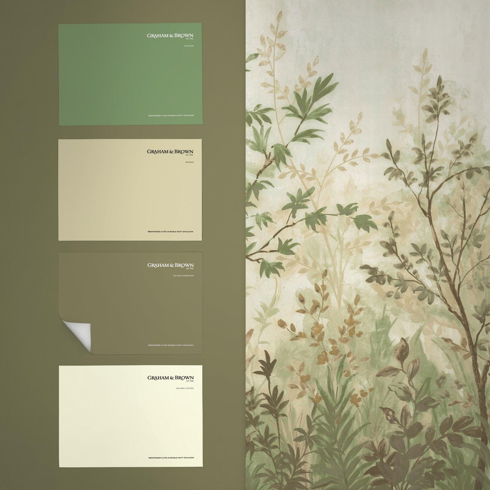 Forest in Bloom Sauge Papier Peint Panoramique sur mesure