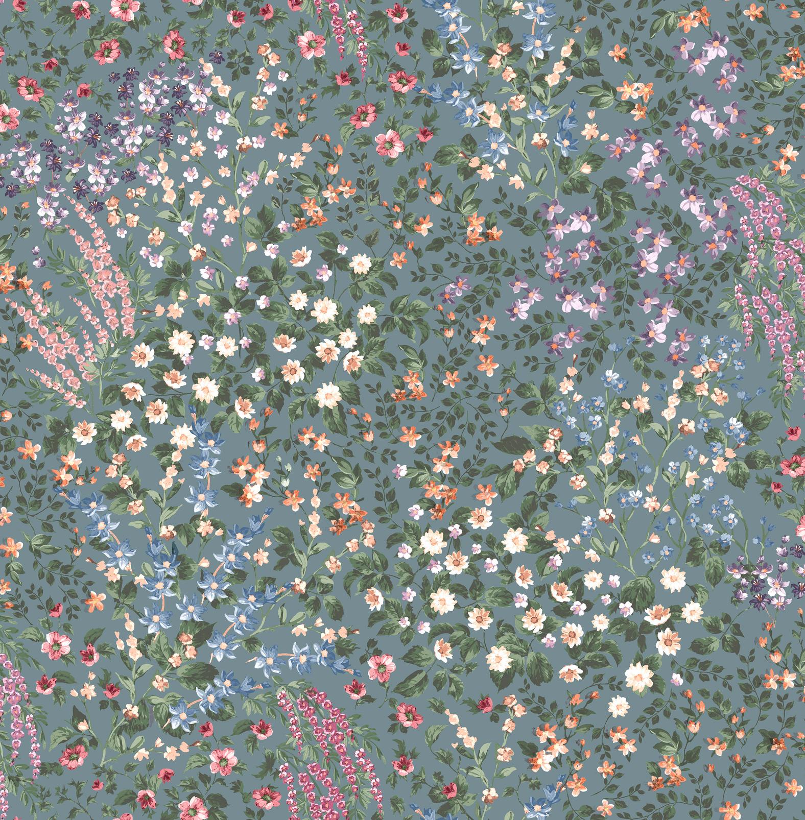 Painterly  Flora Teal Tapeten