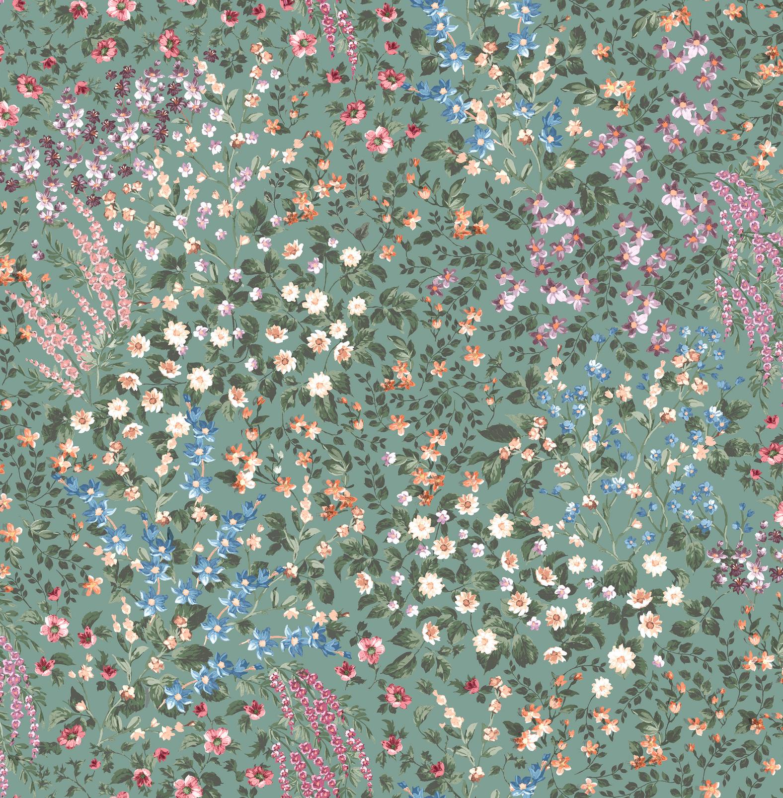 Painterly  Flora Grün Tapeten