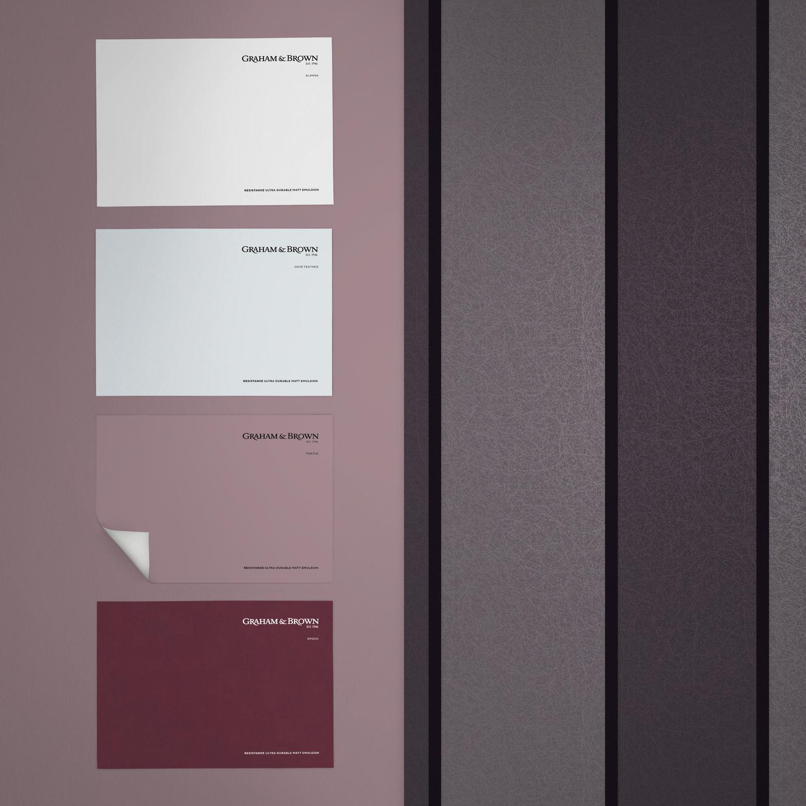 Baroque Flock Plum Wallpaper