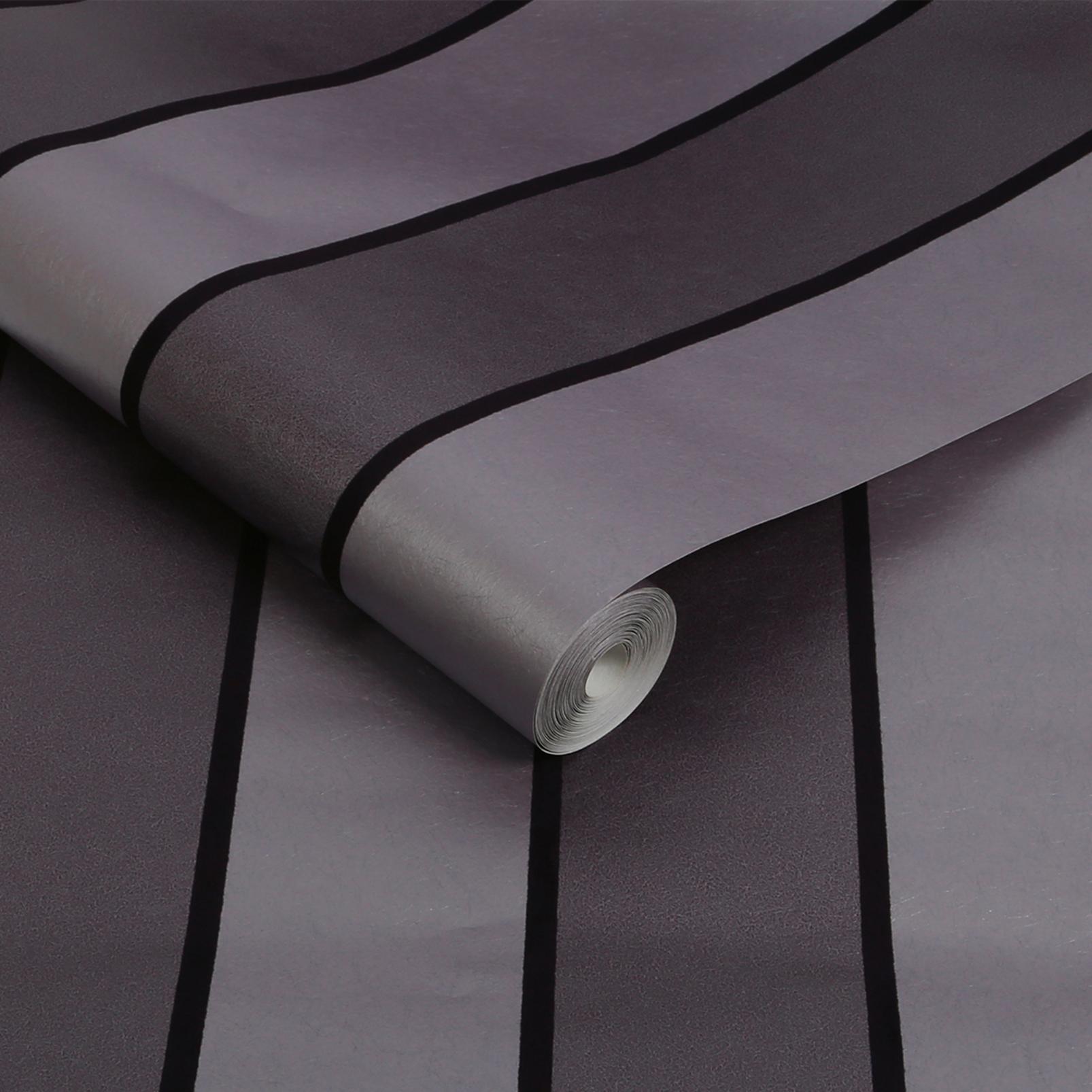 Baroque Flock Plum Wallpaper