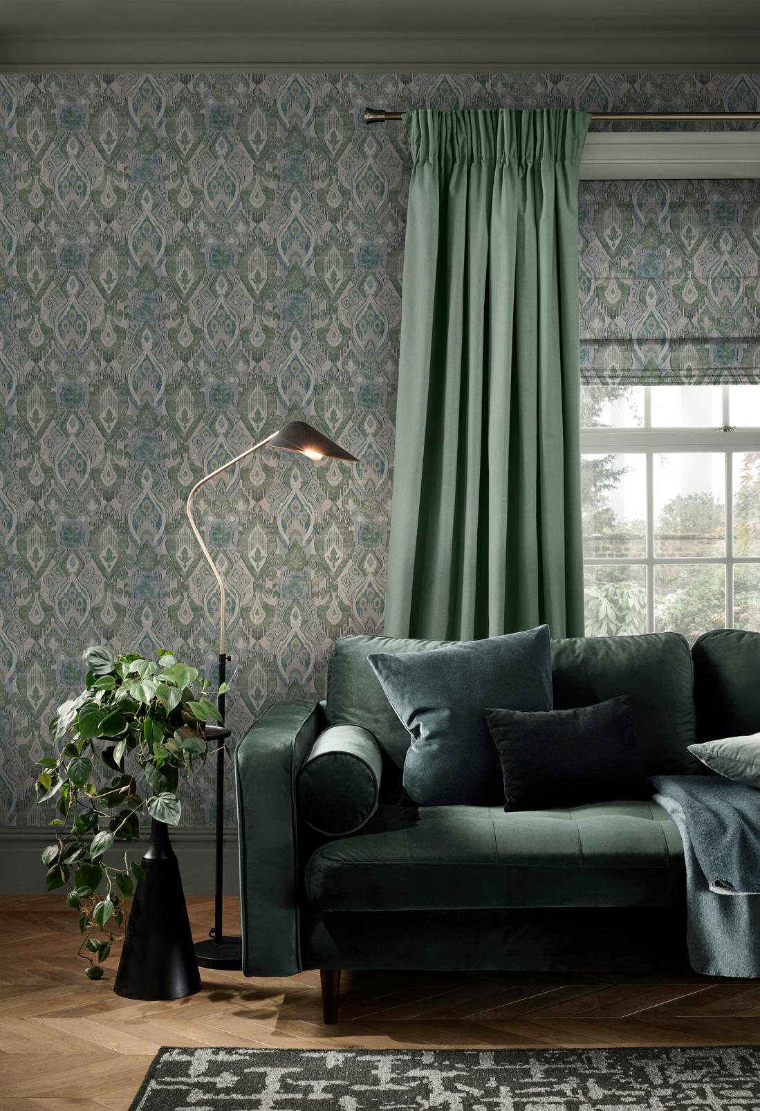 Daraee Tapestry Blau & Grün Tapeten
