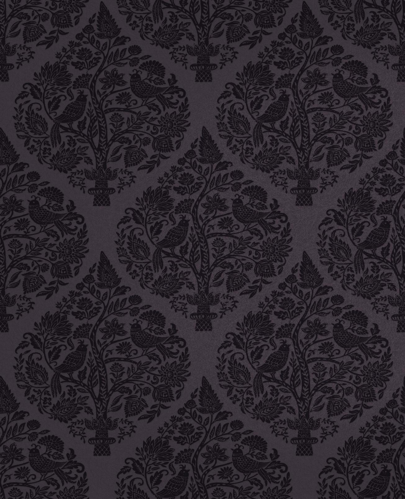 Woodland Fable Plum Wallpaper