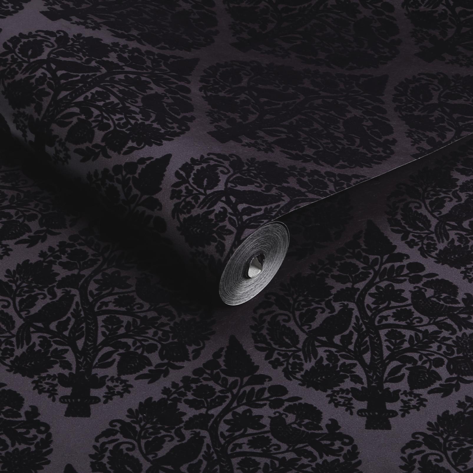 Woodland Fable Plum Wallpaper