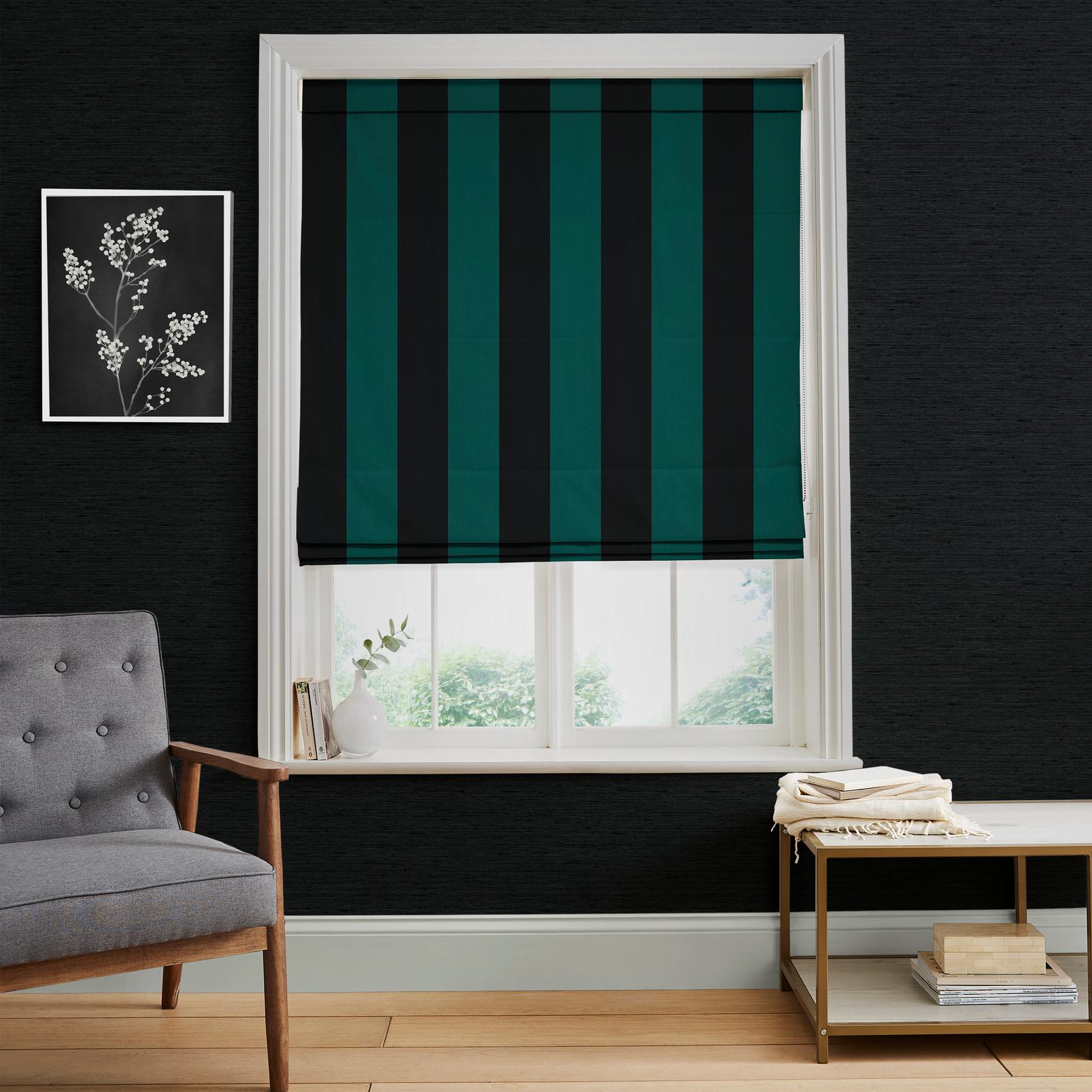 Store romain Équilibre Stripe Bleu marine