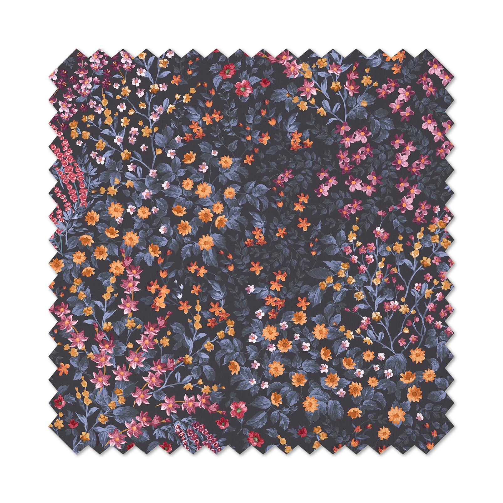 A5 Fabric Sample Painterly Flora Blue and Pink Light Filtering A5 Fabric Sample Painterly Flora Blue and Pink Light Filtering