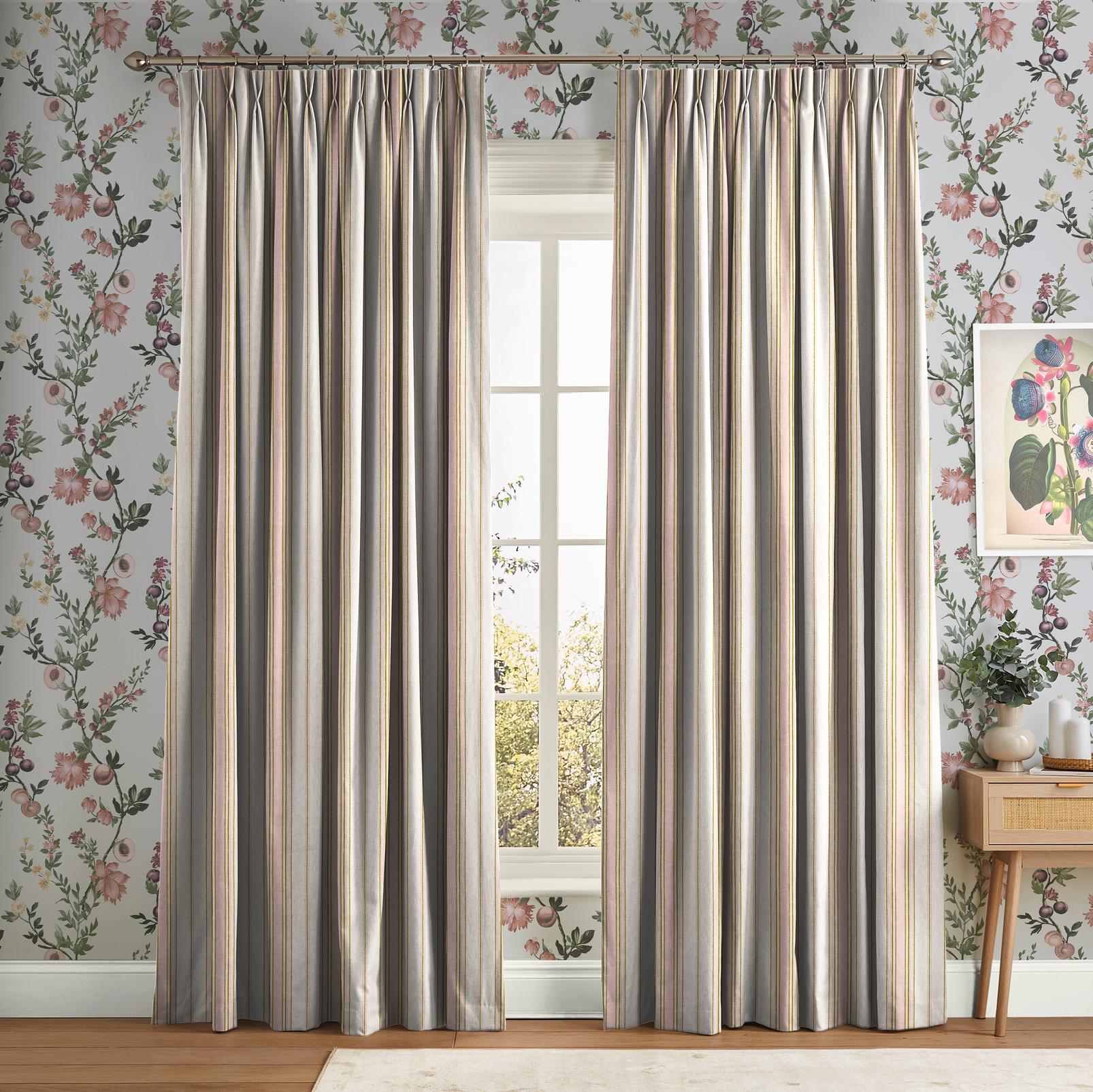 Stanley Stripe Rose poudré Rideaux