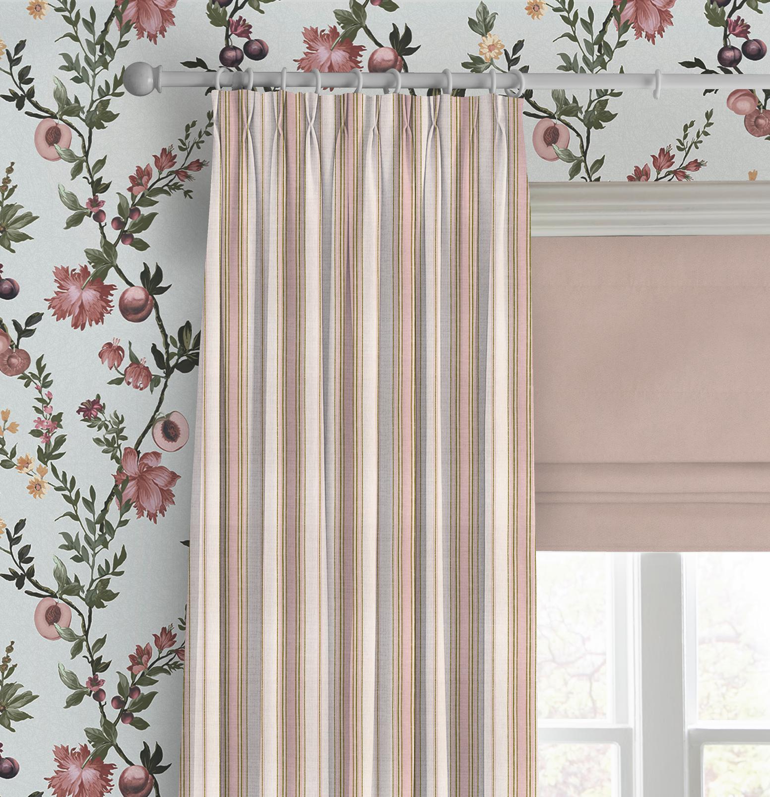 Stanley Stripe Rose poudré Rideaux
