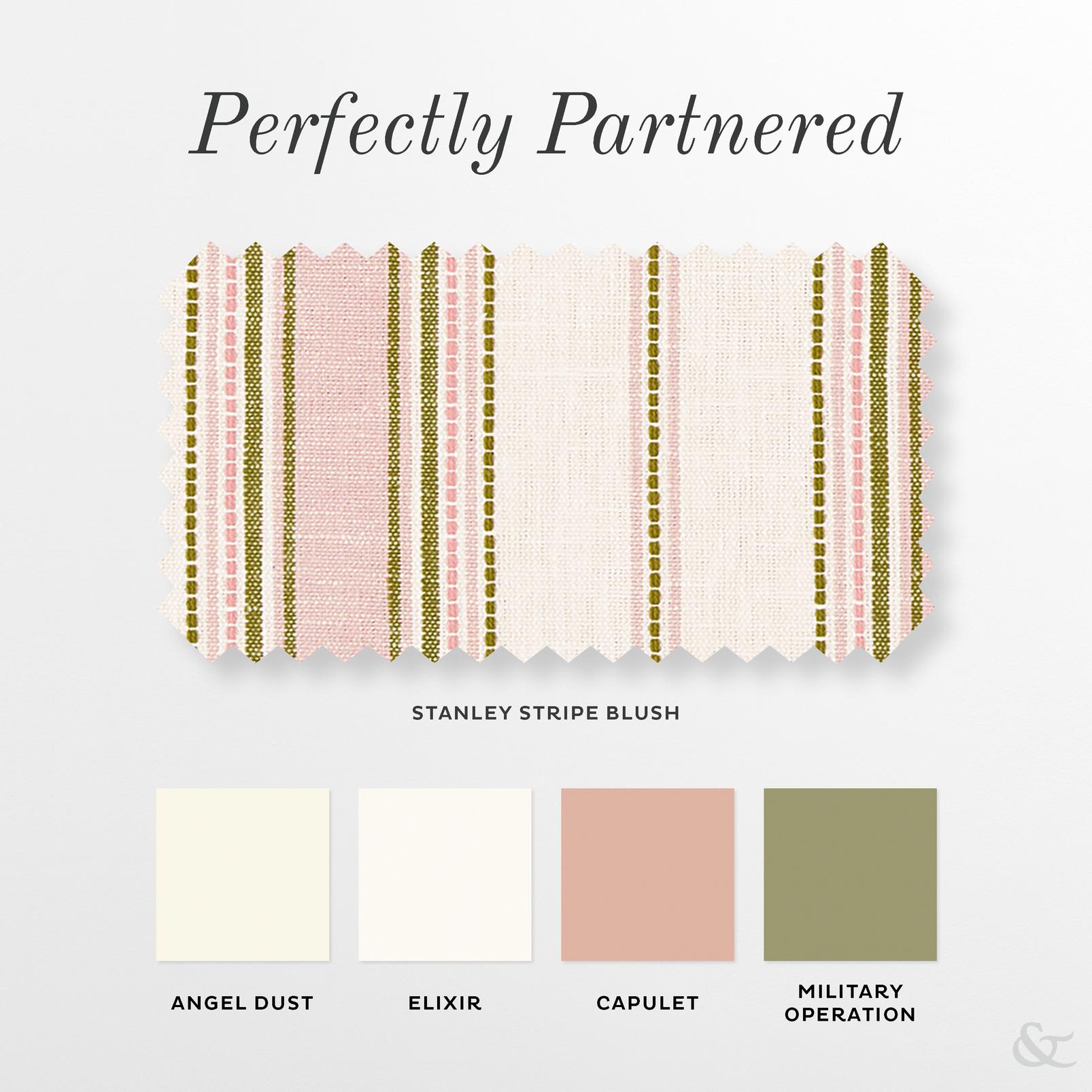 Stanley Stripe Rose poudré Rideaux