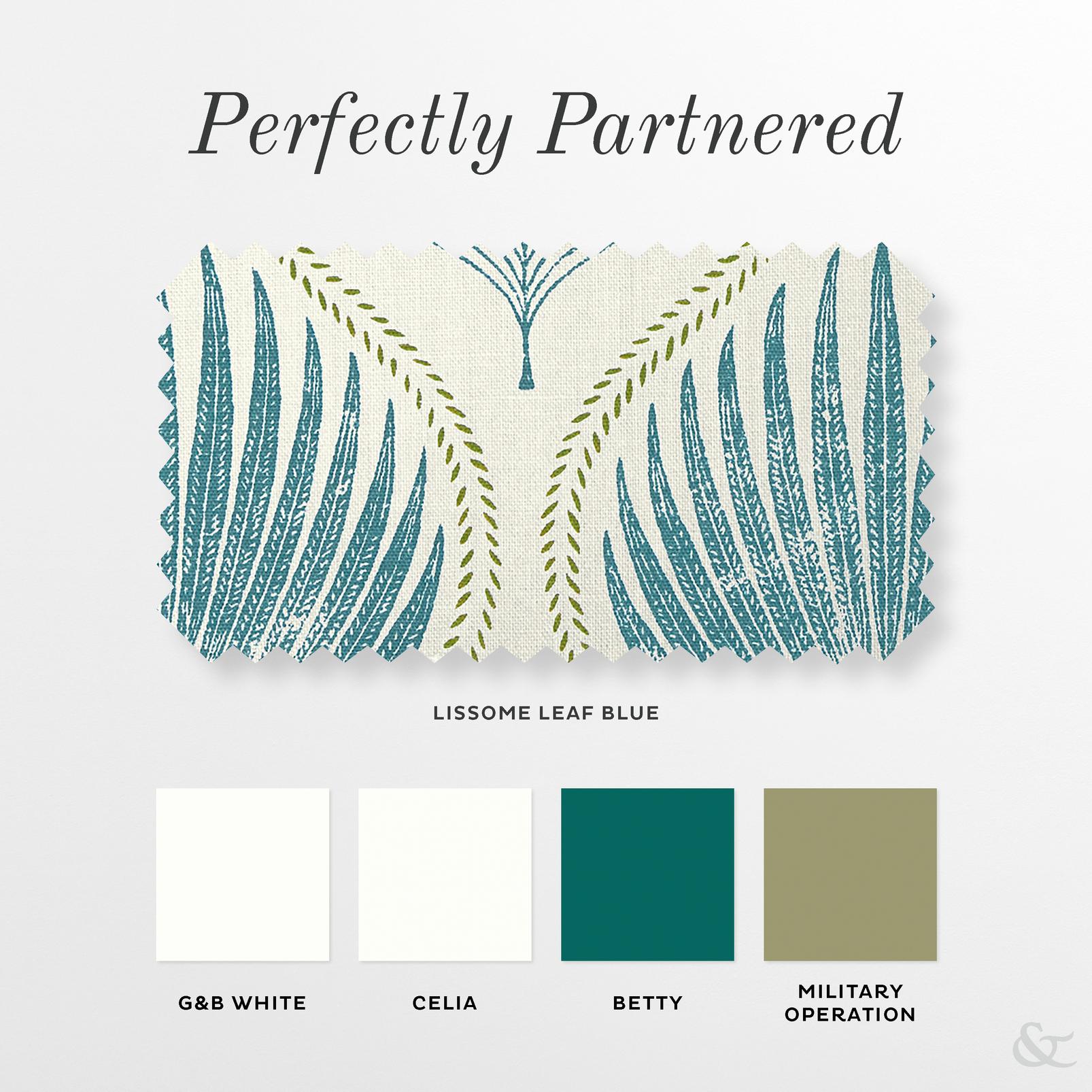 Lissome Leaf Blue Curtain
