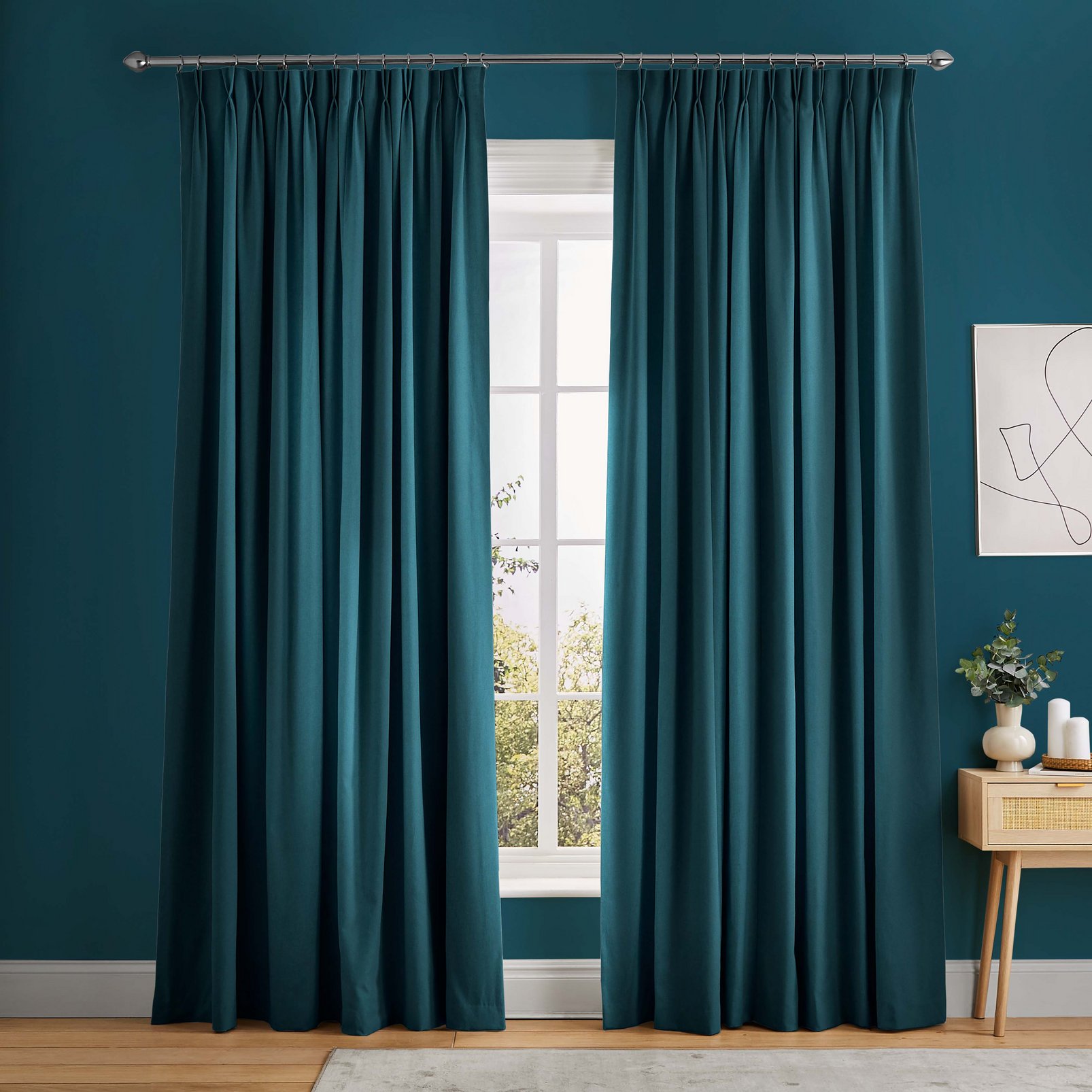 Opulence diep groenblauwe gordijnen