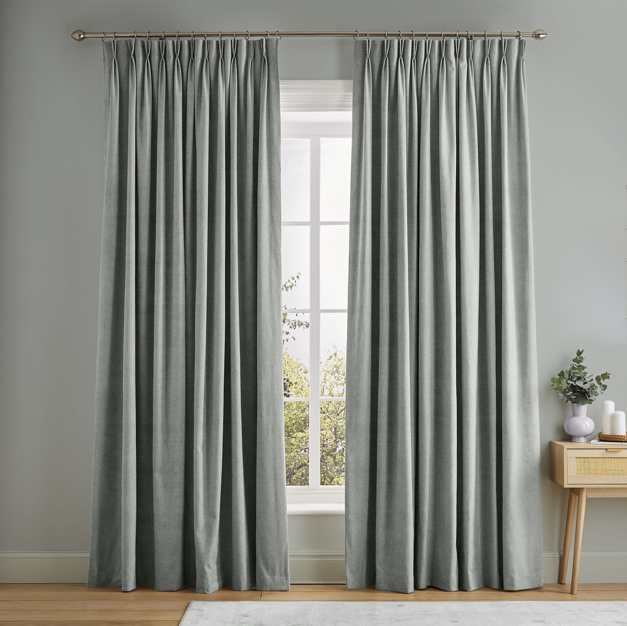 Serenity Soft Grey Curtains | Made to Measure Curtains | Graham & Brown