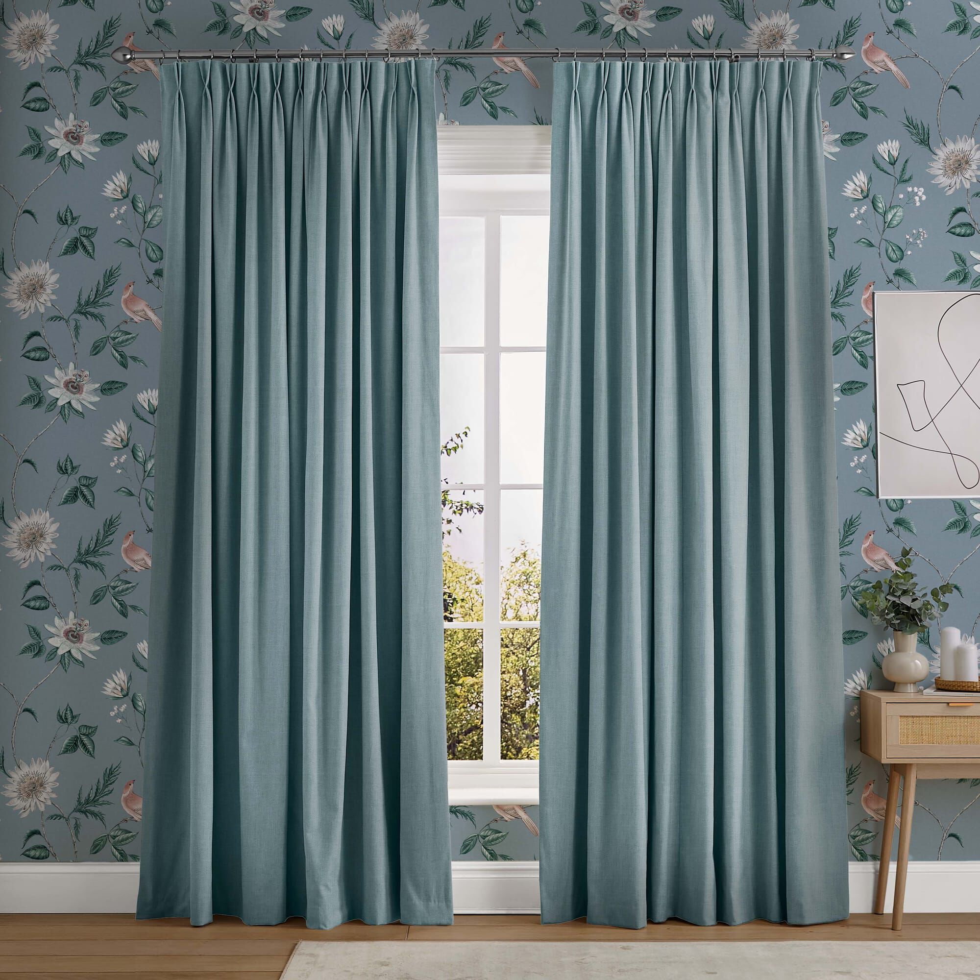 Campanile Pale Blue Curtains