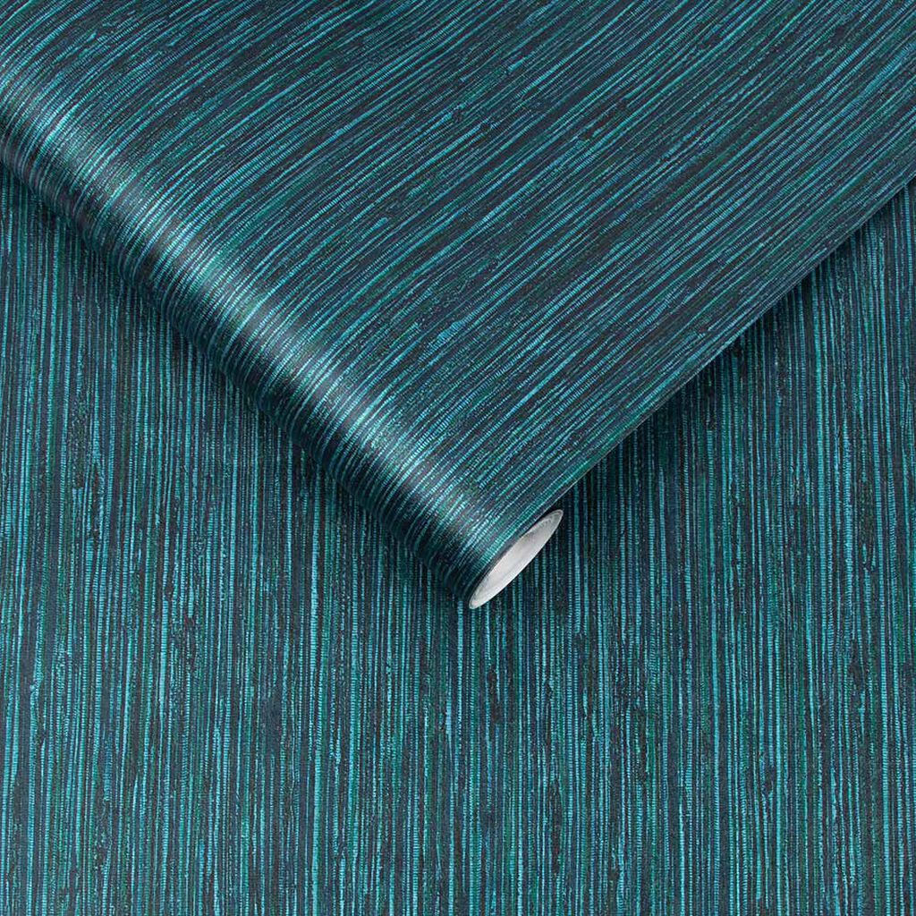 Grasscloth Texture Teal Behang