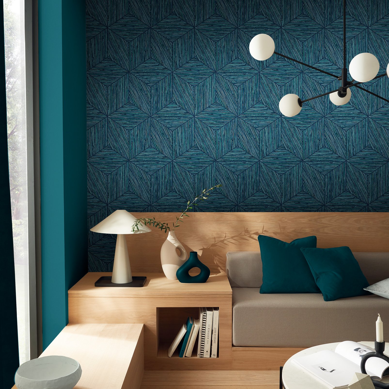 teal geo wallpaper