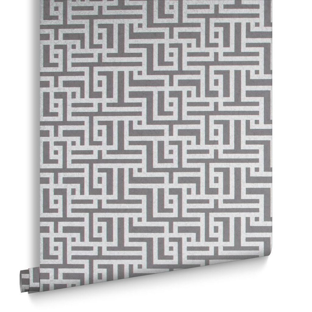 Zen Pepper Grey Geometric Removable Paste The Wall Wallpaper 内装