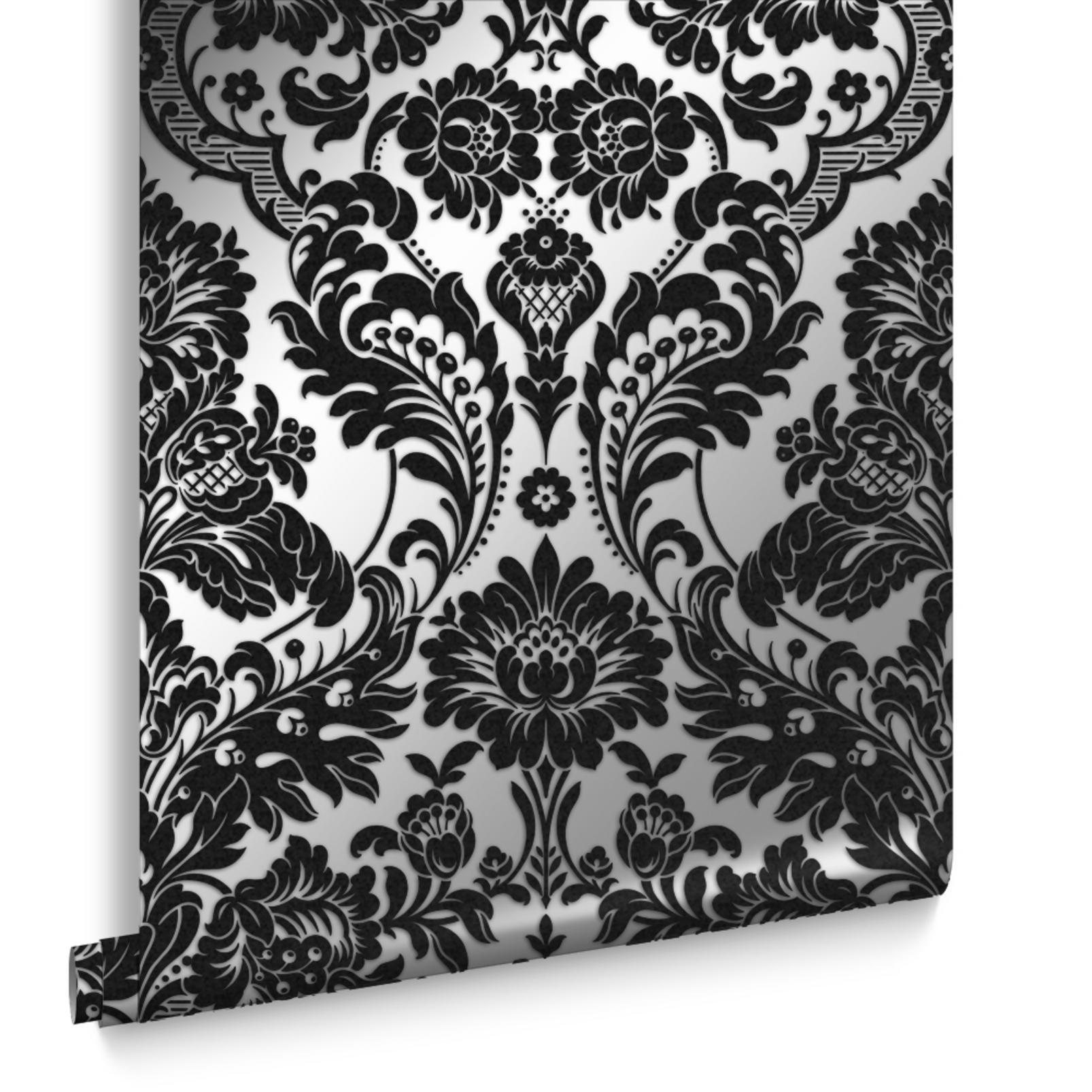 gothic damask noir wallpaper