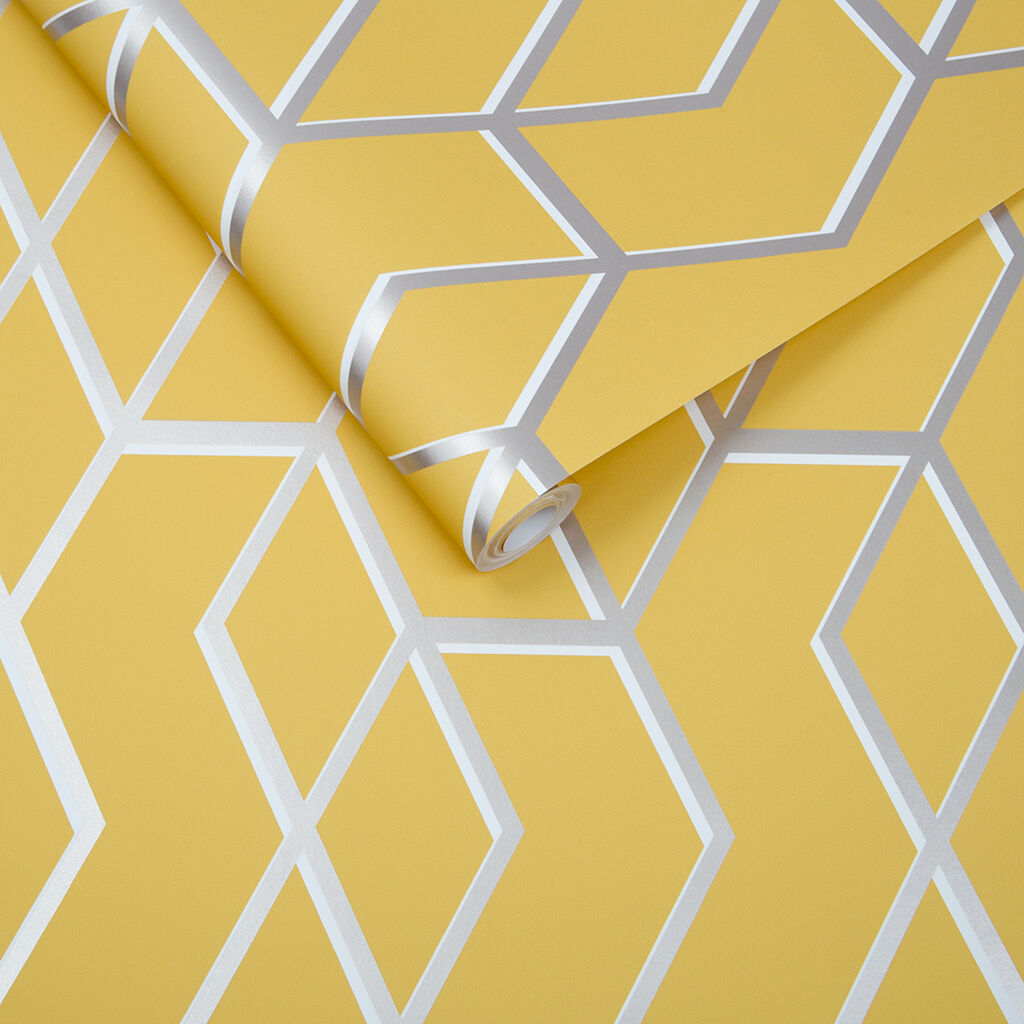 Archetype Yellow & Silver Wallpaper