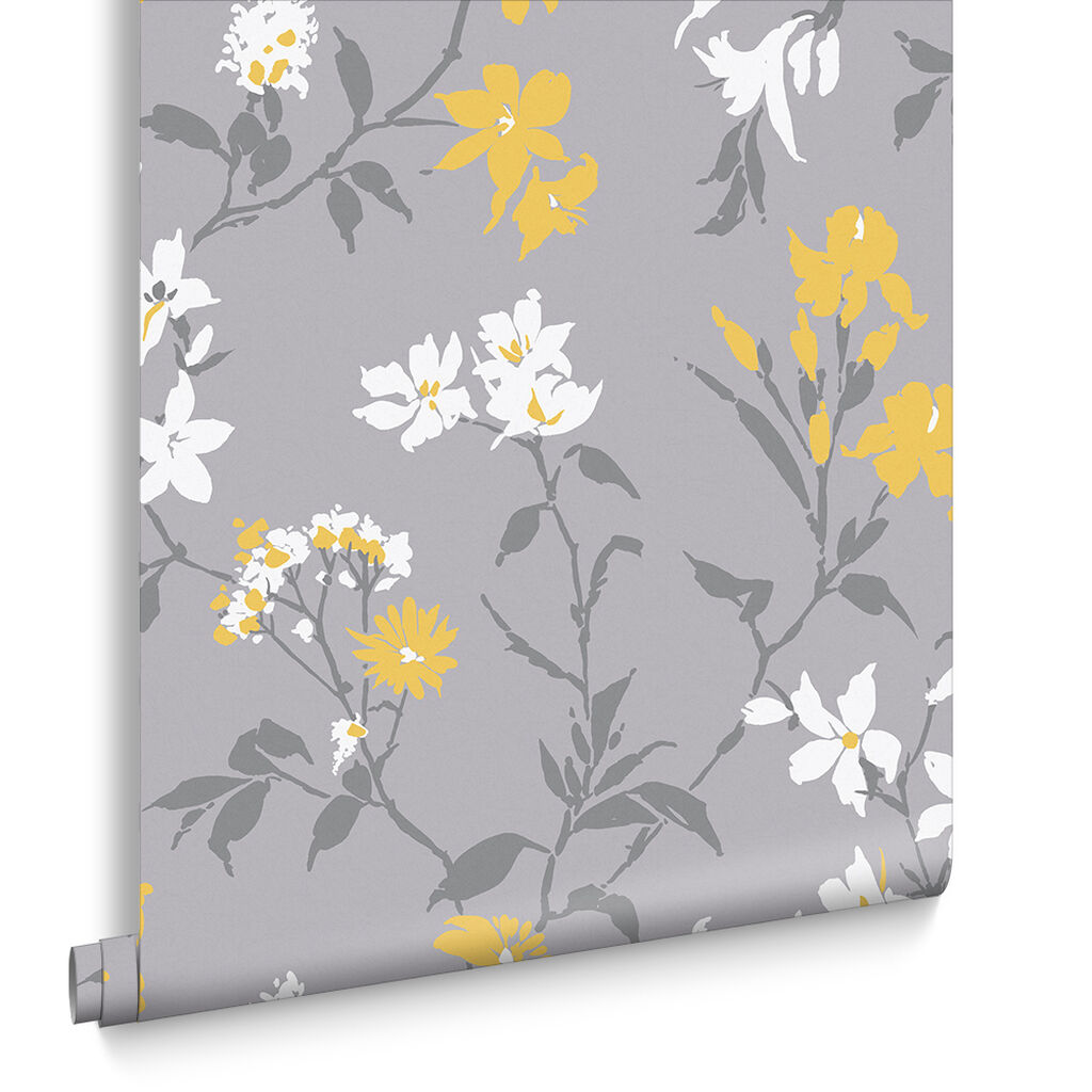 Aeris Gray & Yellow Wallpaper