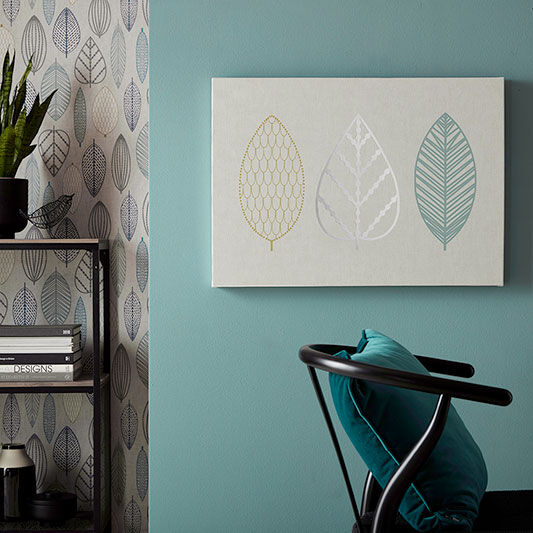 Wandkunst Scandi Leaf Trio