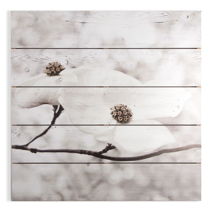 Serenity Blossoms Print On Wood Wall Art