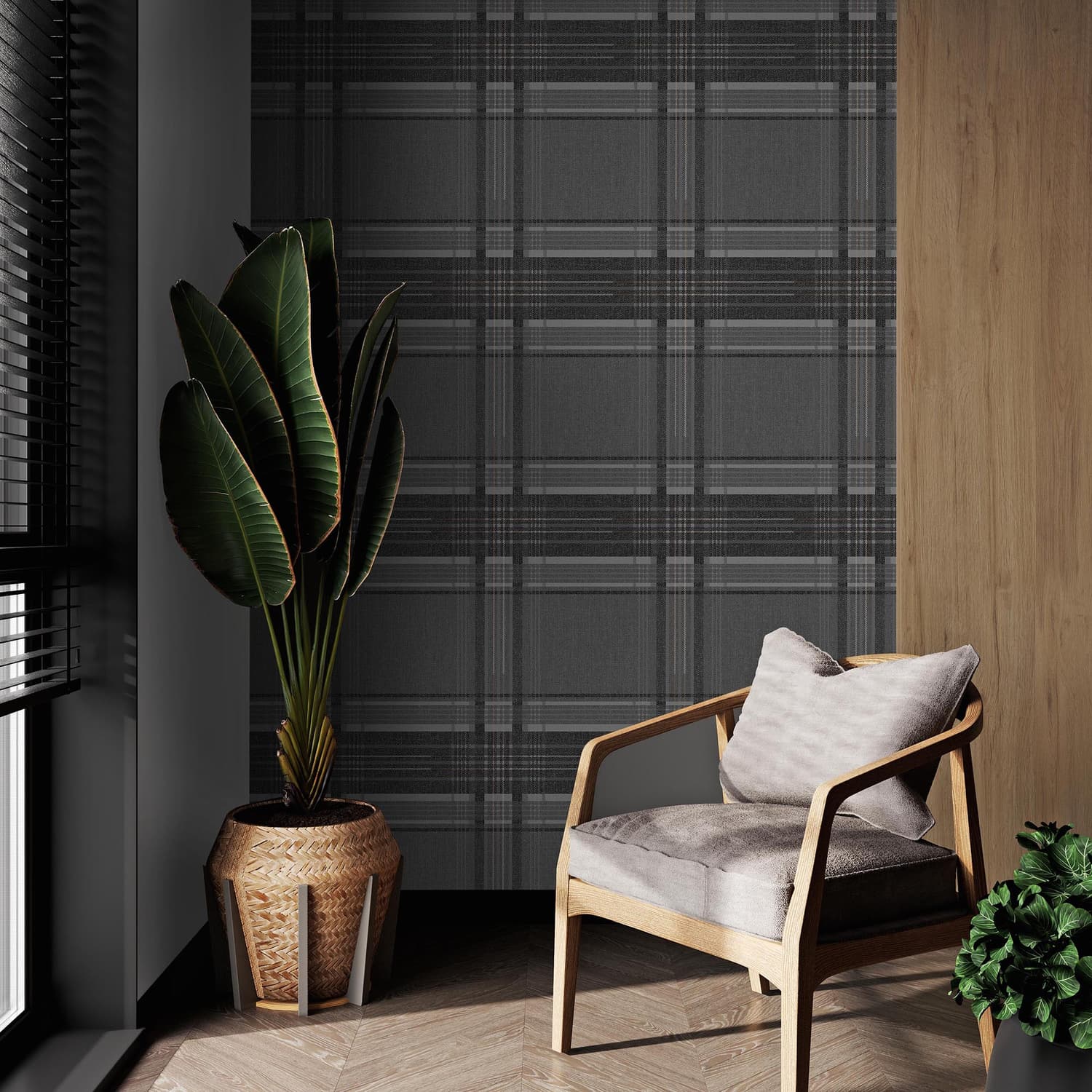 Rhea Plaid Charcoal Wallpaper Grey Wallpaper Superfresco