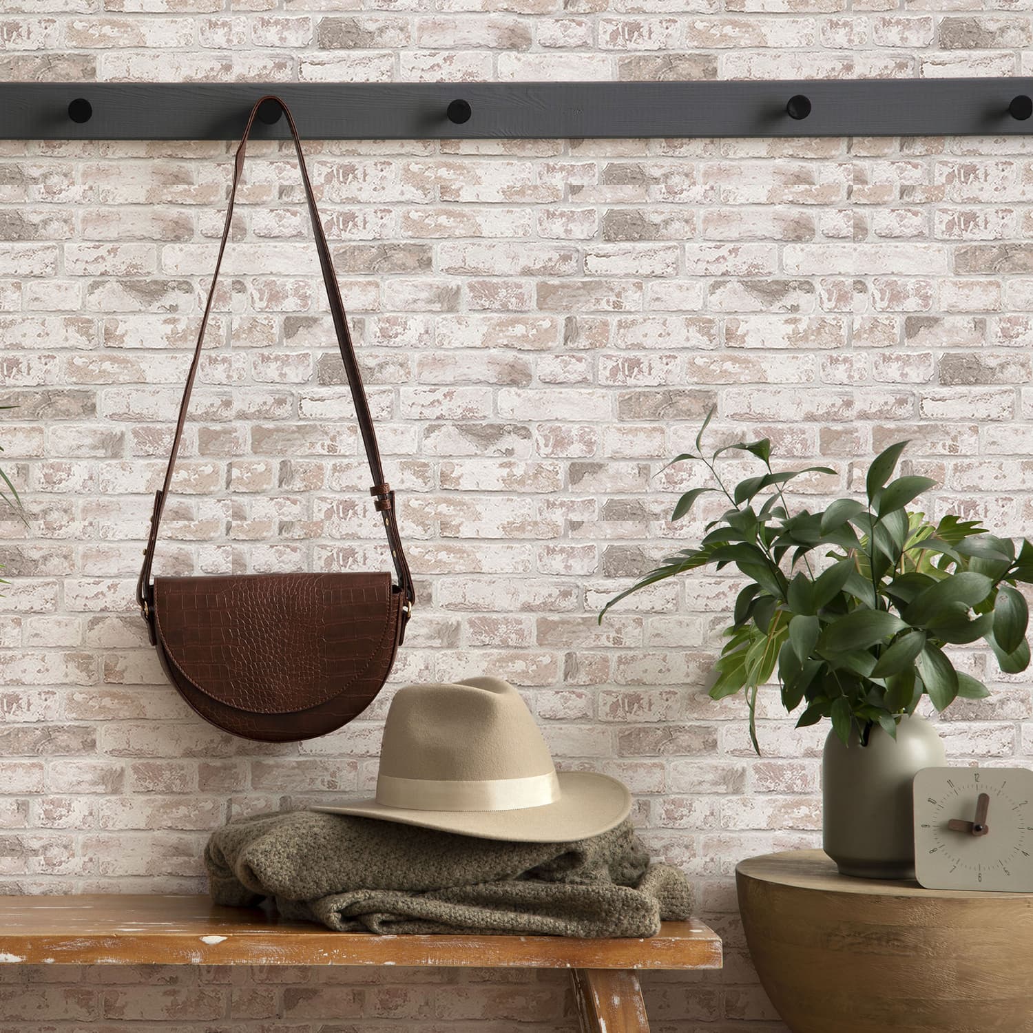 Distressed Brick Pastel Wallpaper