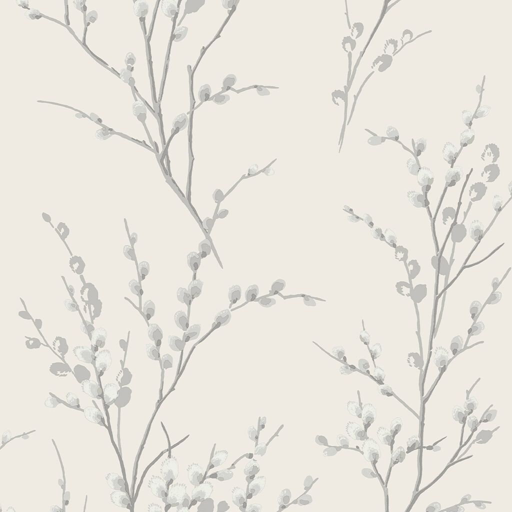 Laura Ashley Pussy Willow Steel Wallpaper
