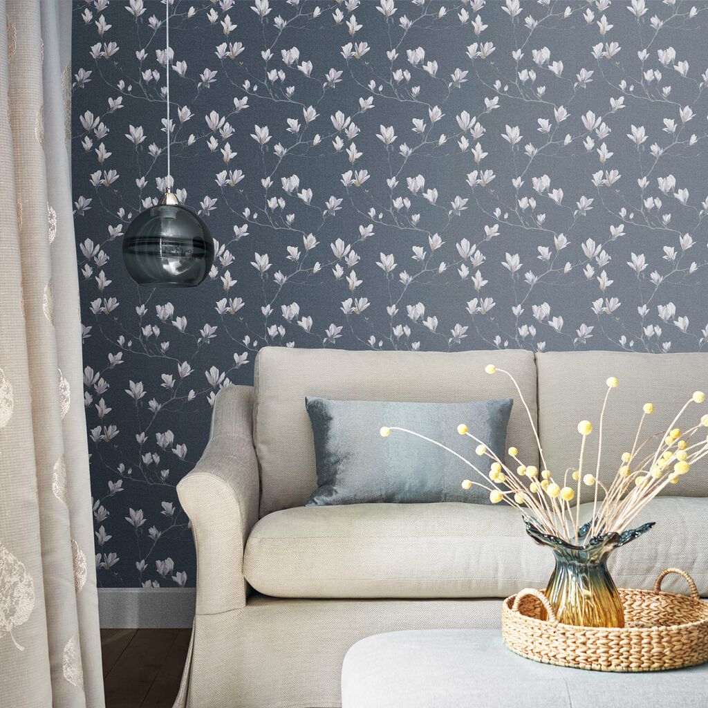 Magnolia Grove Dusky Seaspray Wallpaper Laura Ashley Wallpaper