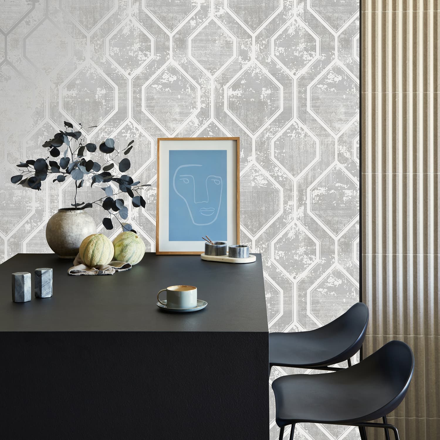 Armature Geo Grey Silver Wallpaper Superfresco Wallpaper Wallpaper It