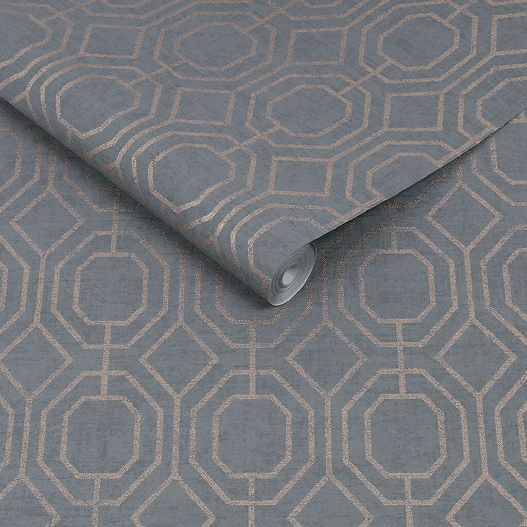 Luxe Geo Charcoal Wallpaper