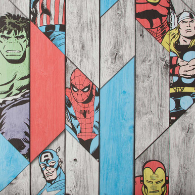 Marvel Wood Panel Wallpaper