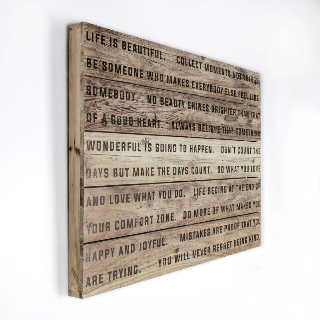 Life Is Beautiful Print On Wood Wall Art