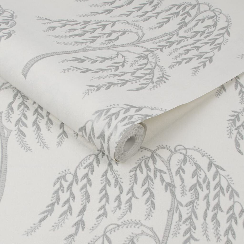 Willow Tree Silver Wallpaper