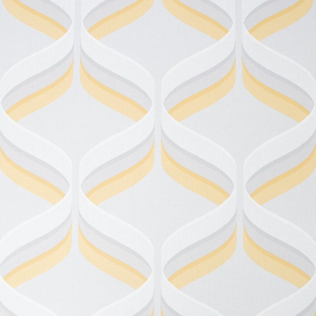 Fresco Retro Ogee Ochre Geometric Wallpaper Yellow Wallpaper Fresco