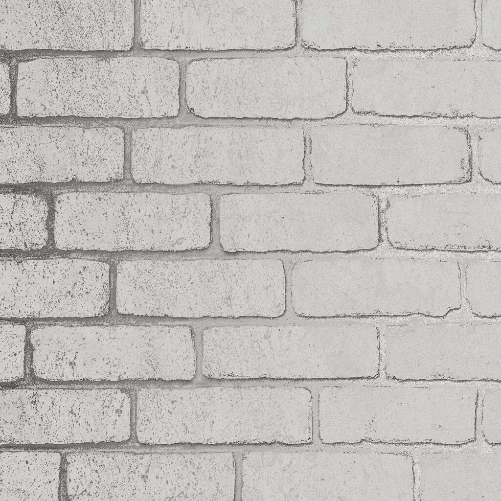 Mica Brick White Wallpaper