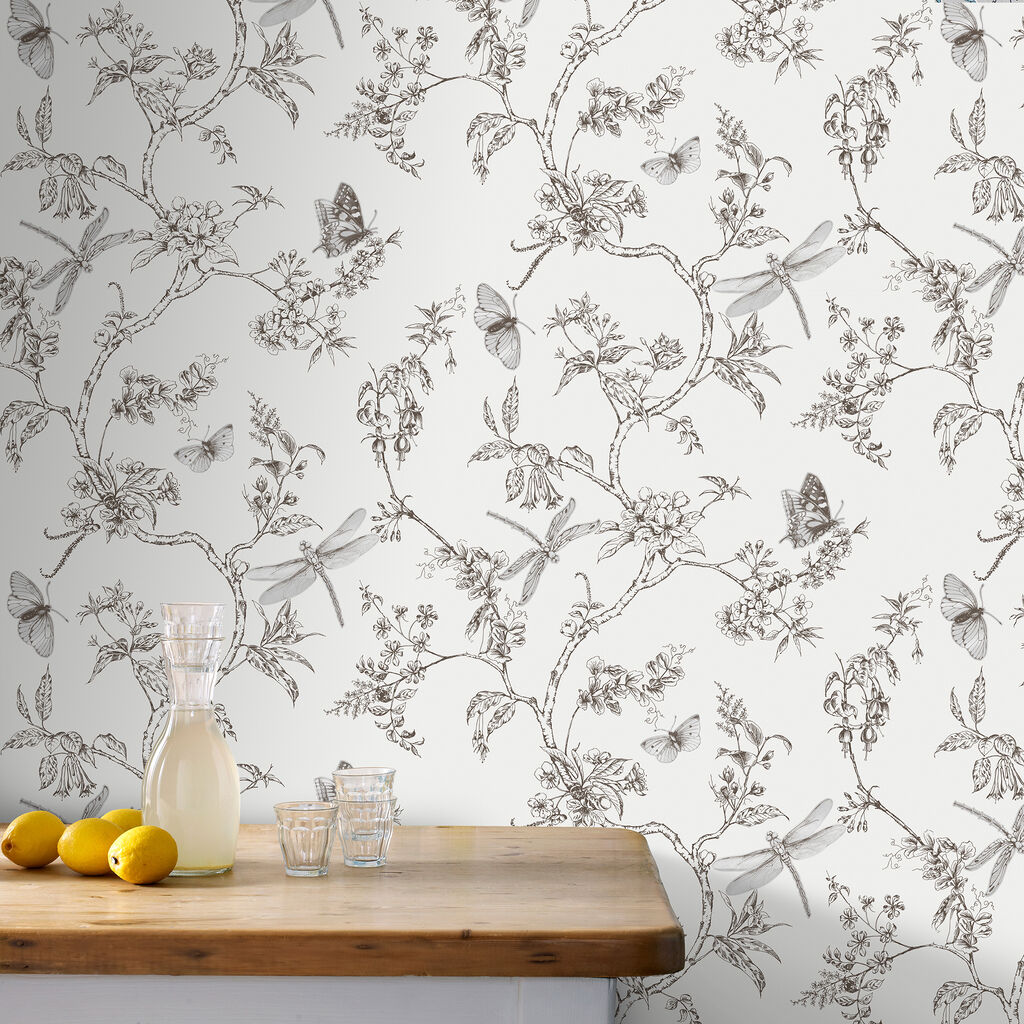 Nature Trail White Mica Wallpaper