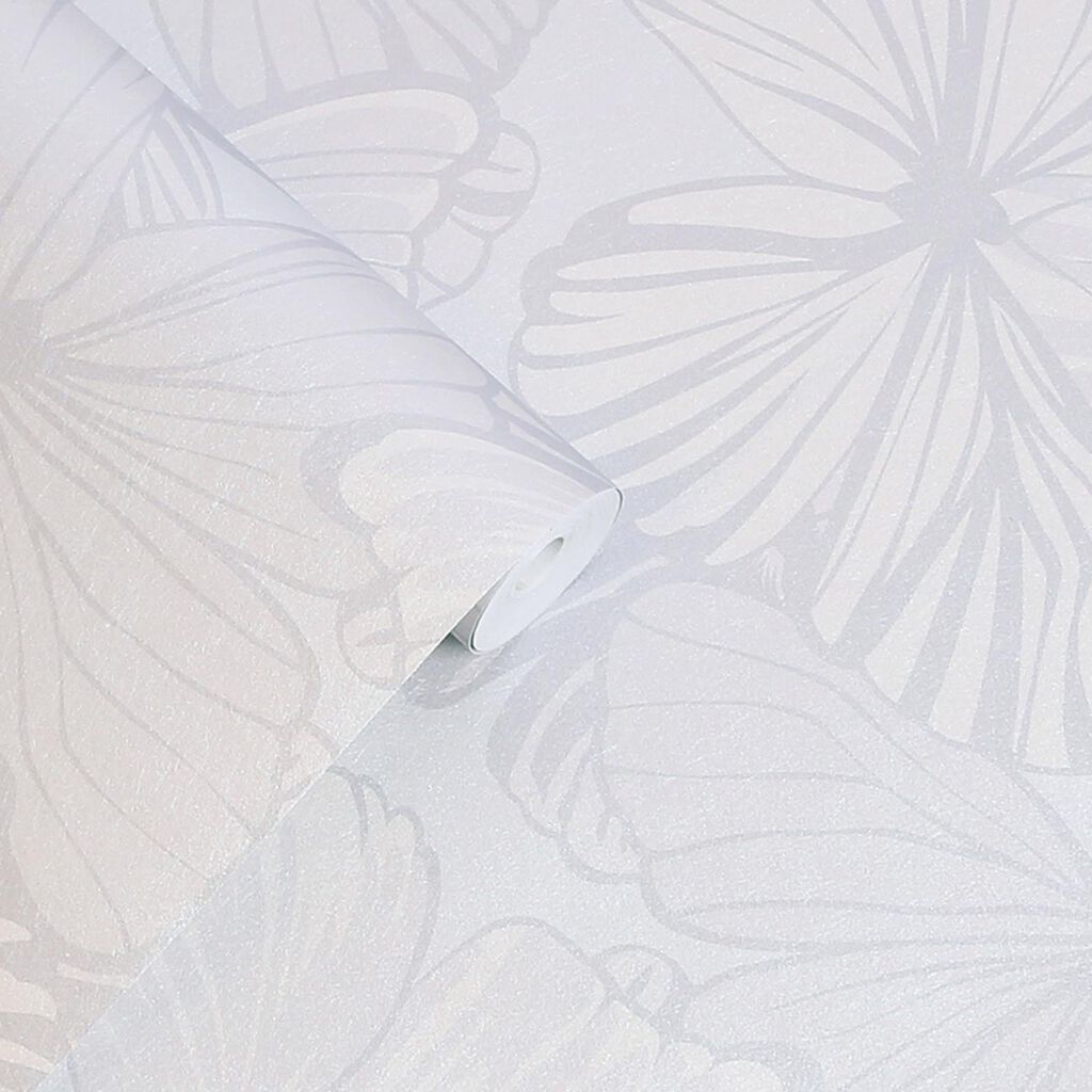 Laura Ashley Butterfly Garden Sugared Grey Wallpaper