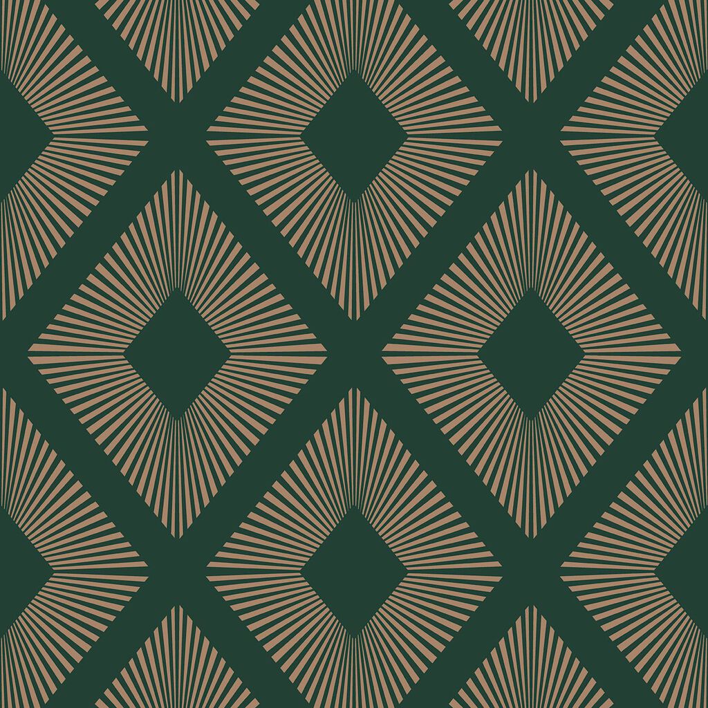 Next Deco Triangle Emerald Wallpaper