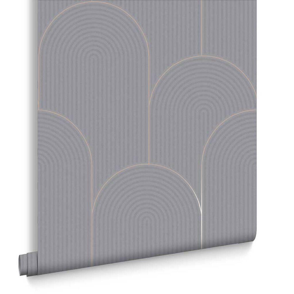 Lancet Grey & Rose Gold Wallpaper