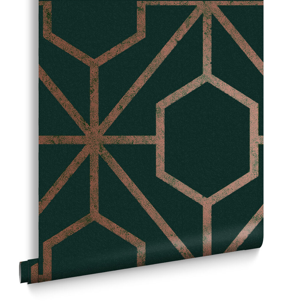 Papier Peint Rinku Green & Copper