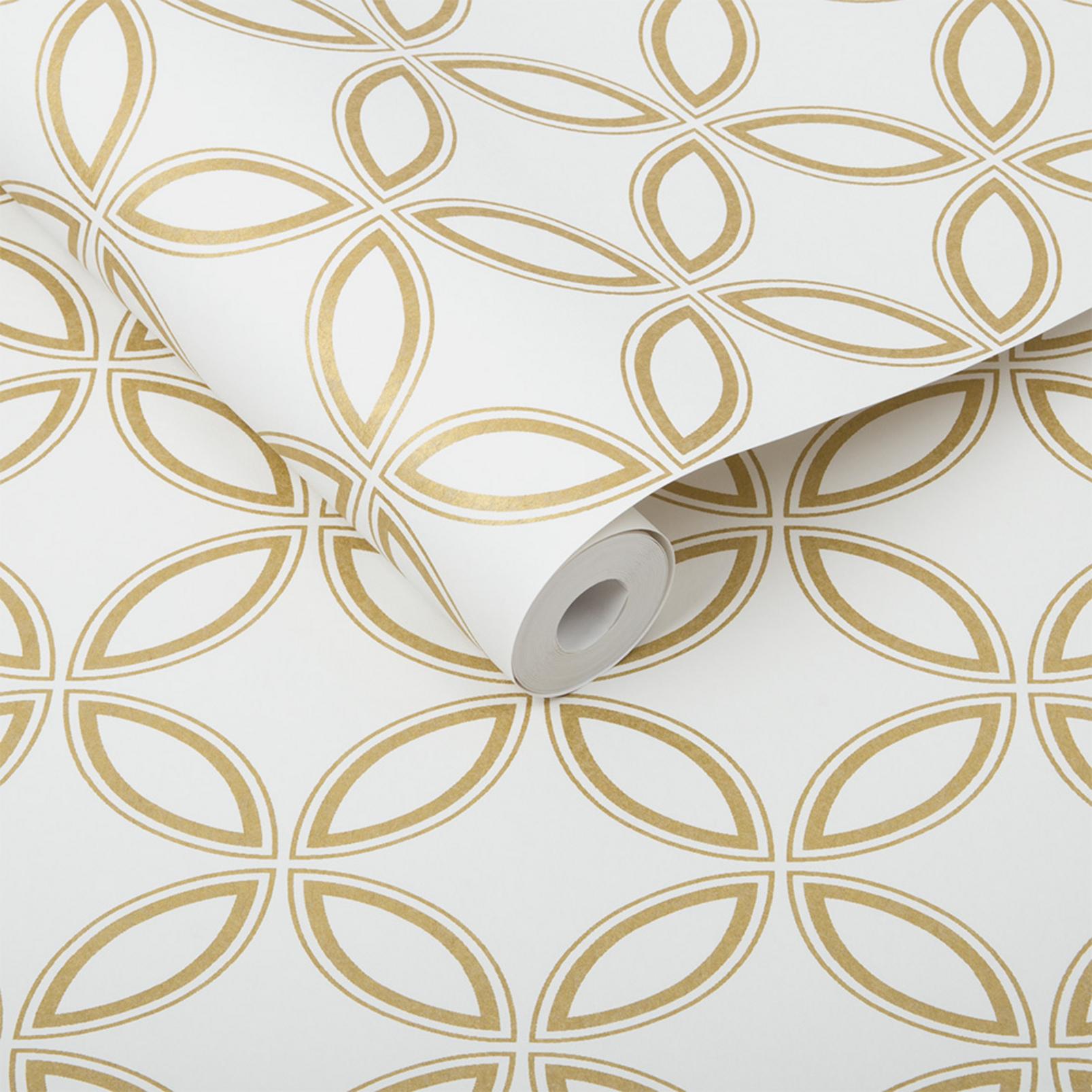white and gold wallpaper uk