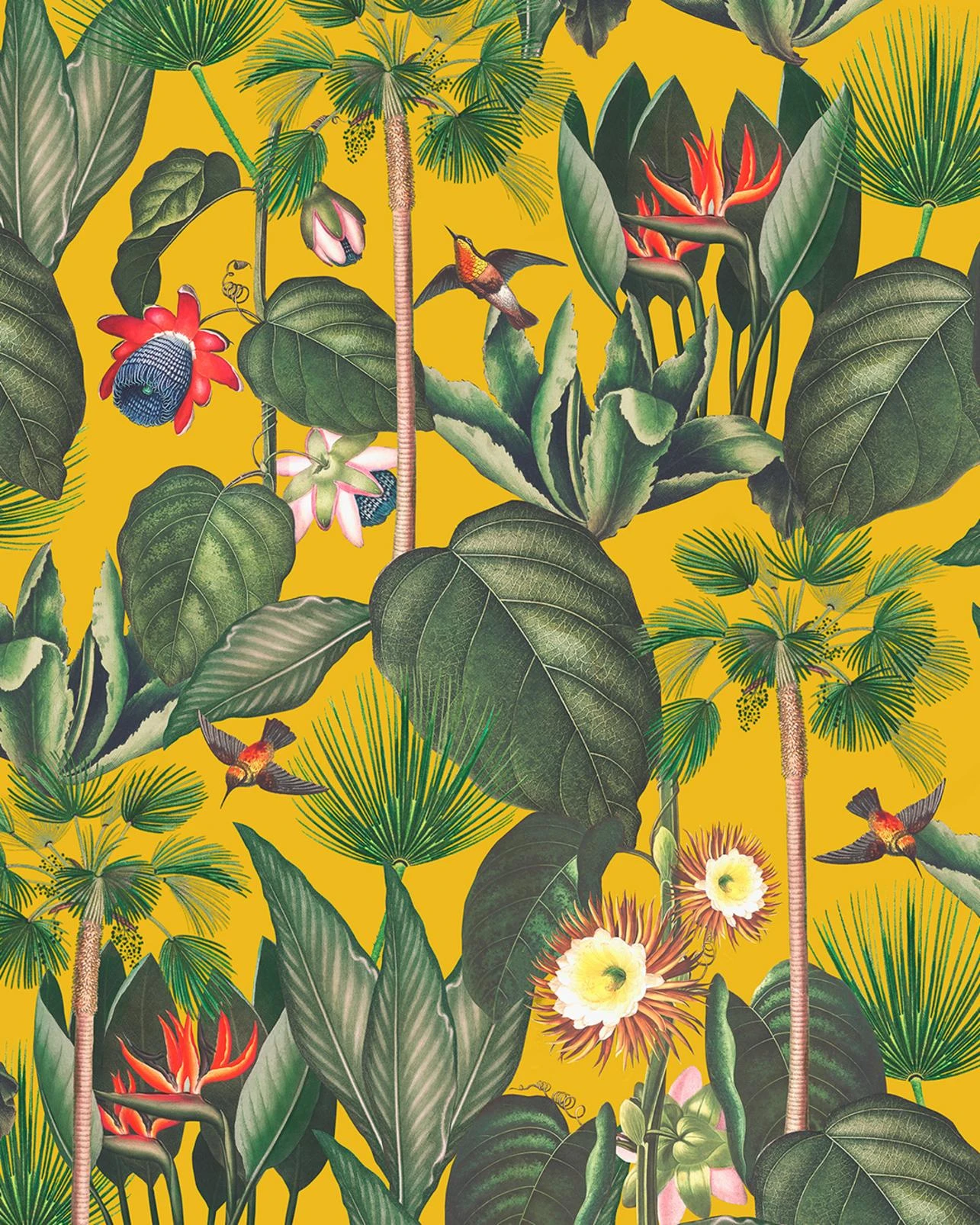 Botanique Jungle Sol Bespoke Mural | Yellow | Graham & Brown