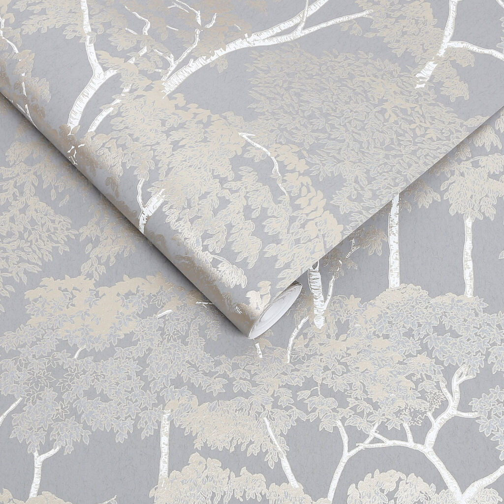 Idyll Tree Grey Wallpaper