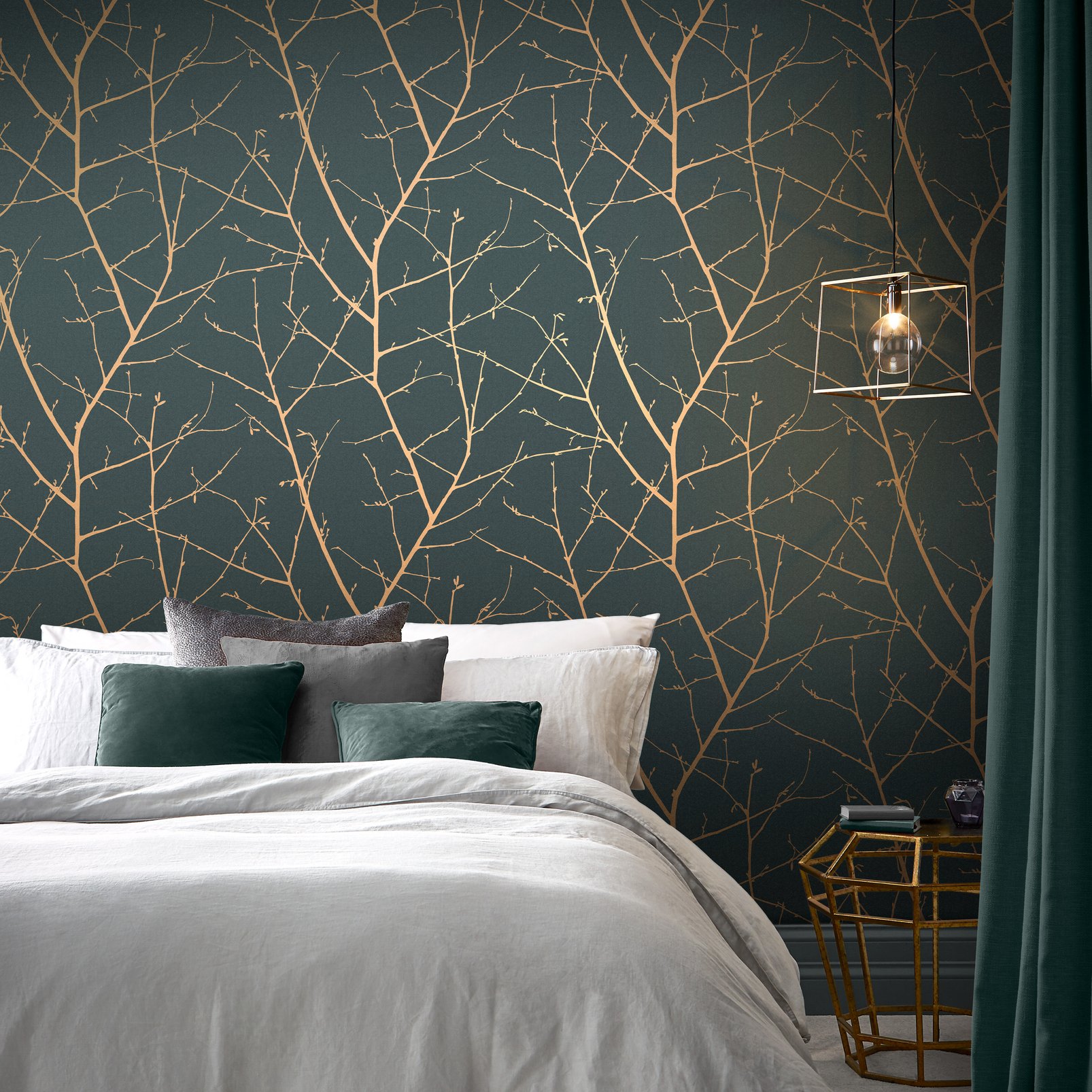 turquoise and copper wallpaper